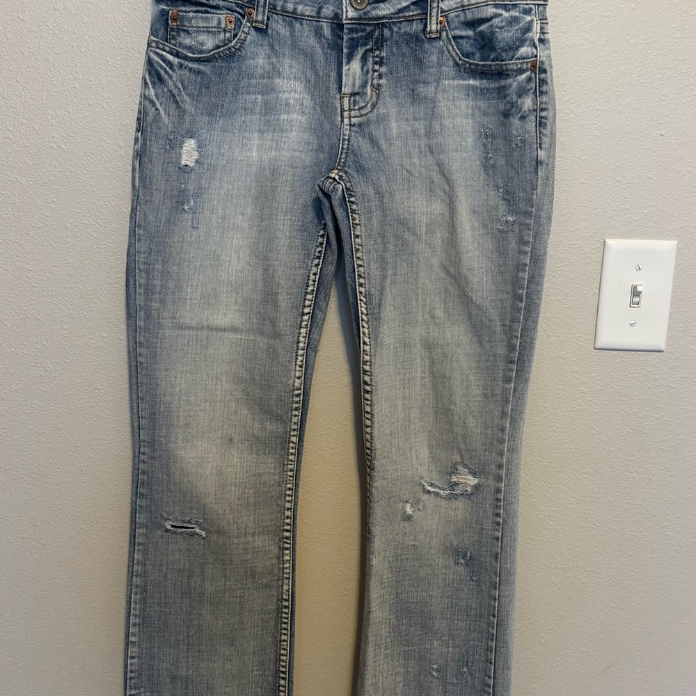 American Eagle Outfitters Distressed Hipster Straight Leg Jeans Size 4 Regular